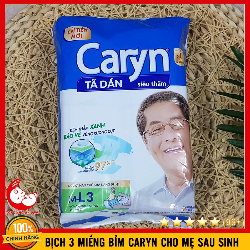 Gói 3 Miếng Bỉm Caryn Cho Mẹ Sau Sinh Size M-L, Tã Dán Cho Người Cao Tuổi - 8934755040023