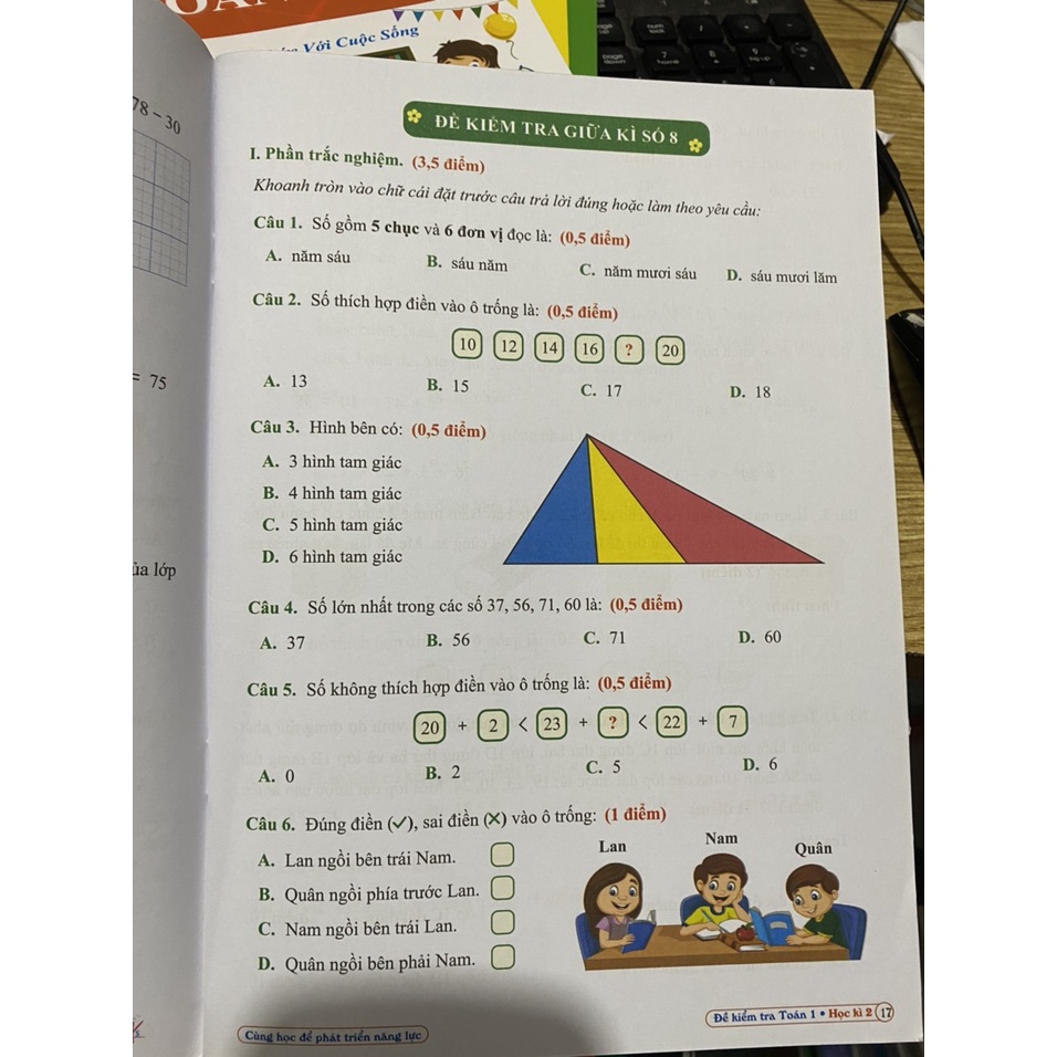Sách - Đề kiểm tra toán 1 học kì 2 ( Cùng học để phát triển năng lực )