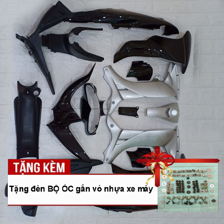 Bộ dàn áo dành cho xe Jupiter V Màu Đen- phanh CƠ, Tặng kèm bộ ốc theo xe