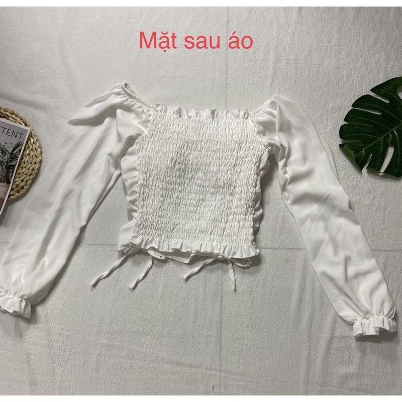 Áo sơ mi nữ, dây rút, tay dài, chất thun voan, mặc đi chơi siêu xinh, màu đẹp
