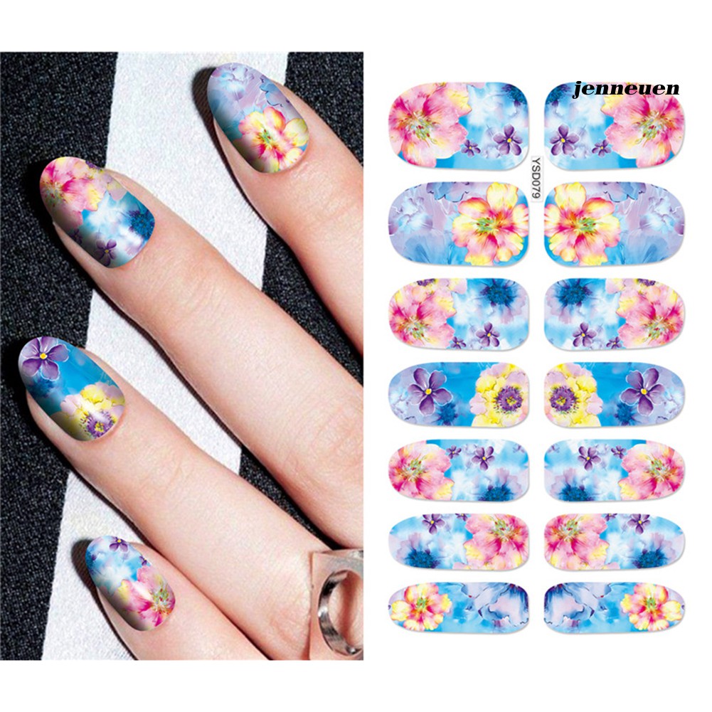 [Hàng mới về] Bộ 14 Nhãn Dán Móng Tay Trang Trí Nghệ Thuật Đẹp Mắt Quyến Rũ