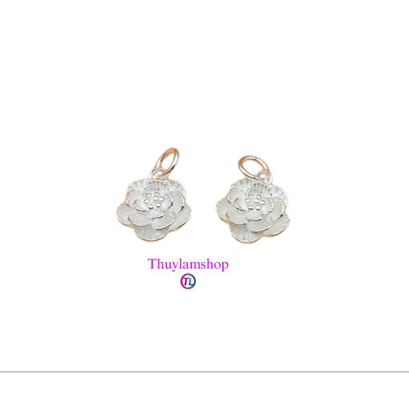 Charm bông hoa bạc s925 vĩnh viễn bảo hành bạc