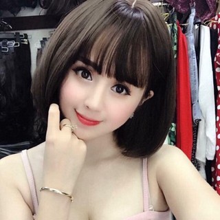 Tóc giả❤️❤️freeship 50k nguyên đầu cúp víc ngắn cao cấp-