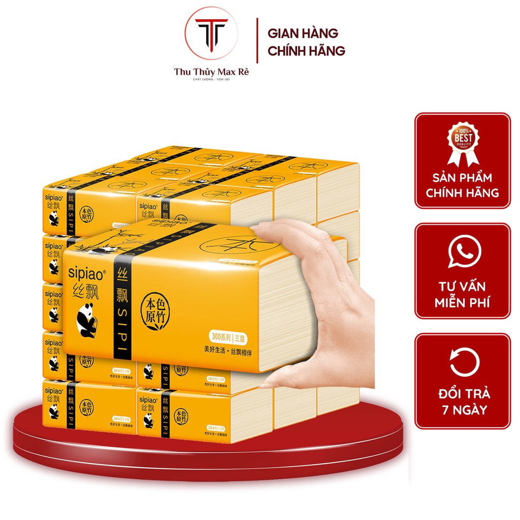 1 Thùng Giấy Ăn Gấu Trúc Sipiao, Thùng 30 Gói - 1 Gói 300 Tờ Loại Cao Cấp