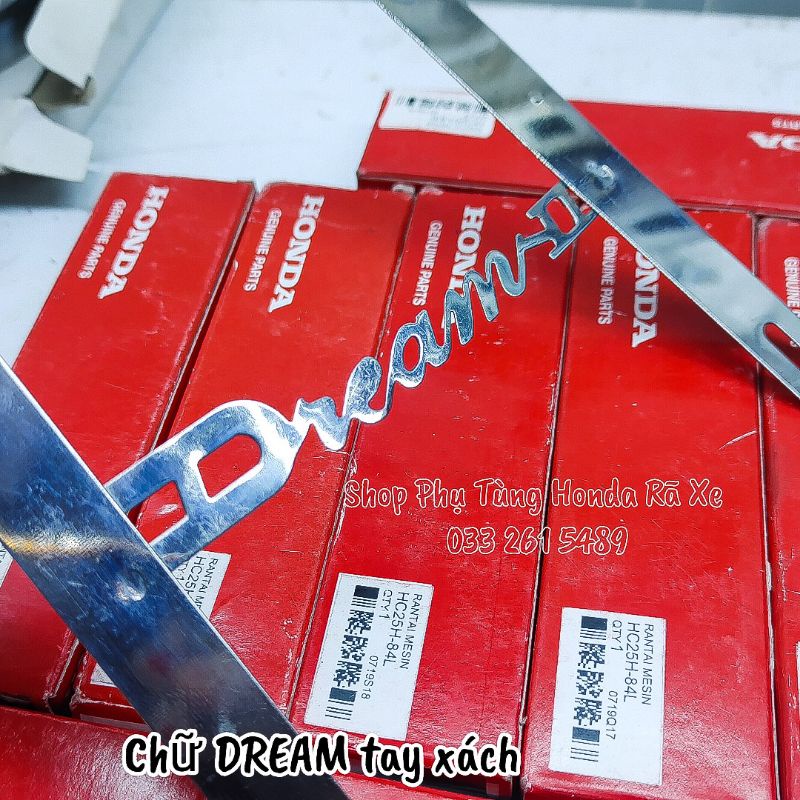 Chữ Inox tay xách sau xe Dream