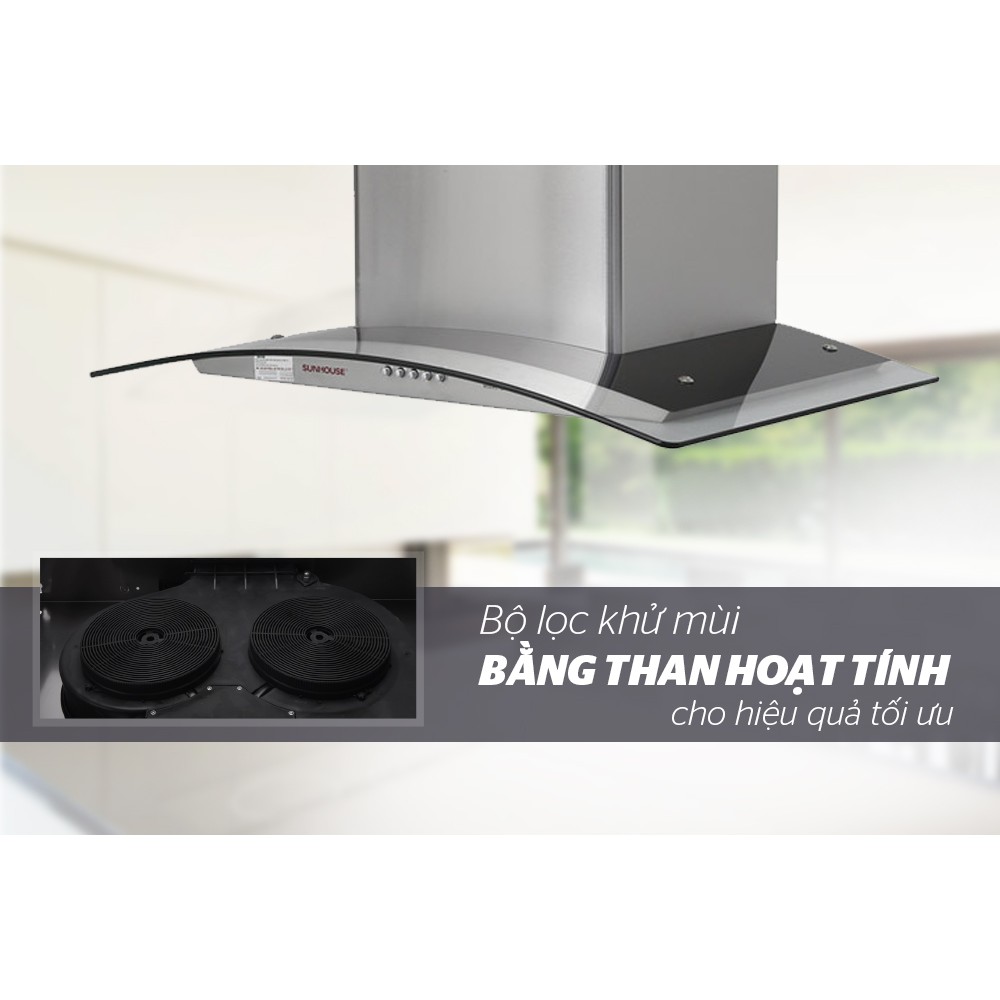 Máy hút mùi kính cong Sunhouse SHB6629-70C - Bảo hành 12 tháng tại nhà