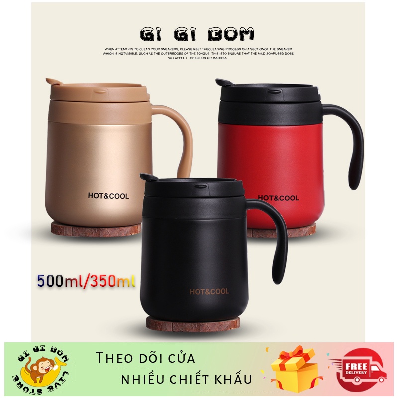 GiGiBomstore Ly giữ nhiệt uống cà phê inox 304， ly giữ nhiệt, bình nước giữ nhiệt, binh nuoc giu nhiet,350ml/500ml