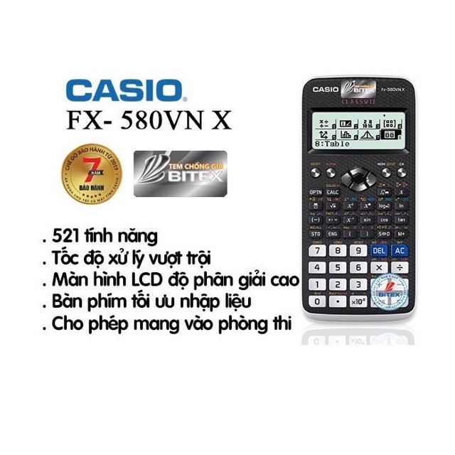 Máy tính Casio FX 580VN X Chính hãng