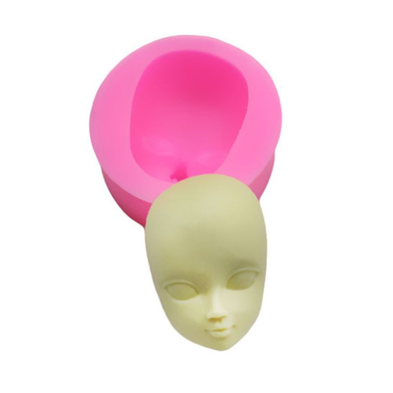 Khuôn Silicone Cấp Thực Phẩm Hình Mặt Bé Gái 3d Làm Bánh Kẹo / Xà Phòng / Đất Sét / Xà Phòng Diy