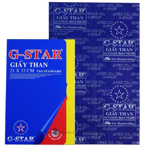 Giấy Than Xanh Gstar ngôi sao loại 1 Xấp 100 tờ SUKADO