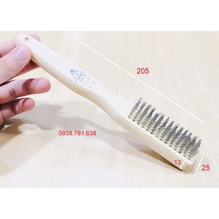 Bàn chải cán gỗ sợi cước thép 514 eo