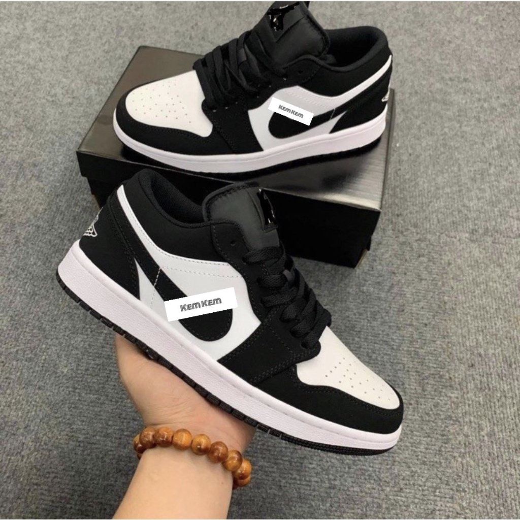 Giày 𝐉𝐨𝐫𝐝𝐚𝐧 1 low Panda màu đen trắng nam nữ, Giày sneaker JD 1 Panda cổ thấp bản đẹp 2022