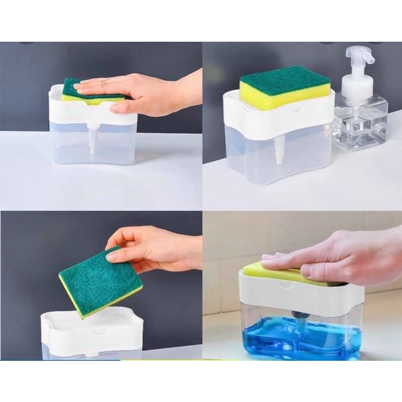 Hộp đựng nước rửa chén tự động( tặng kèm miếng rửa chén)
