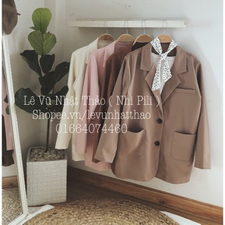 Blazer be 2 túi thiết kế .