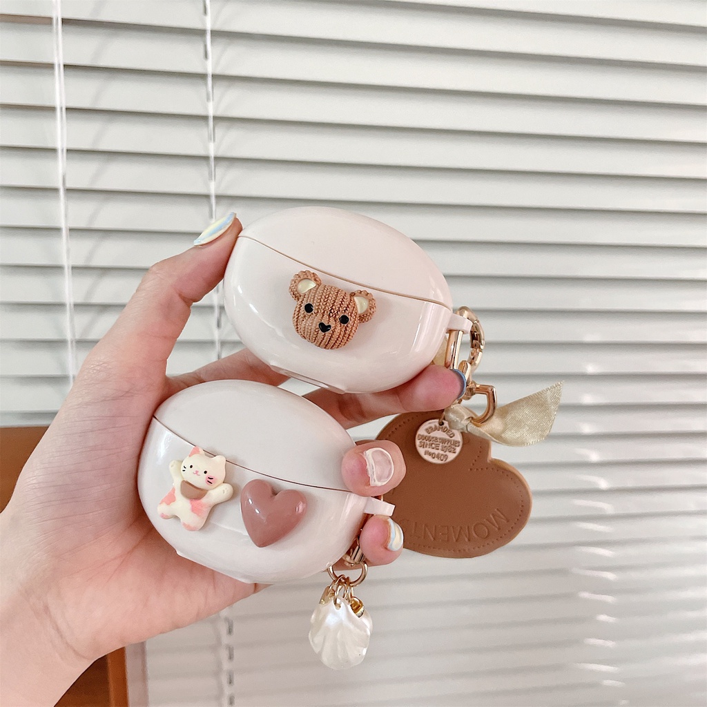 Vỏ Bảo Vệ Hộp Sạc Tai Nghe Bluetooth Không Dây Bằng TPU Mềm Hình Gấu/Hoa/Trái Tim/Trái Tim Dễ Thương Cho OPPO Enco Air2 Pro
