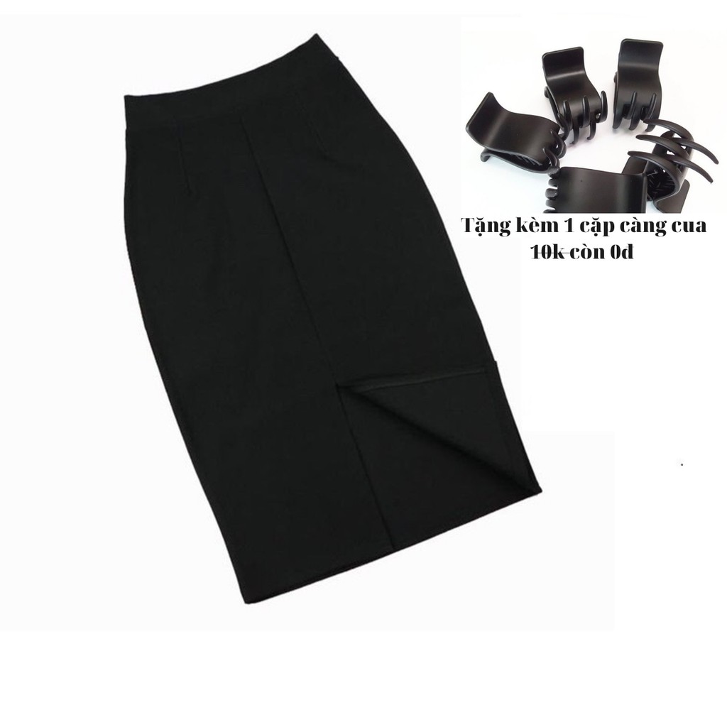 Chân váy bút chì công sở lưng thun xẻ tà sau chất Umi co dãn XẺ TÀ SAU | BigBuy360 - bigbuy360.vn