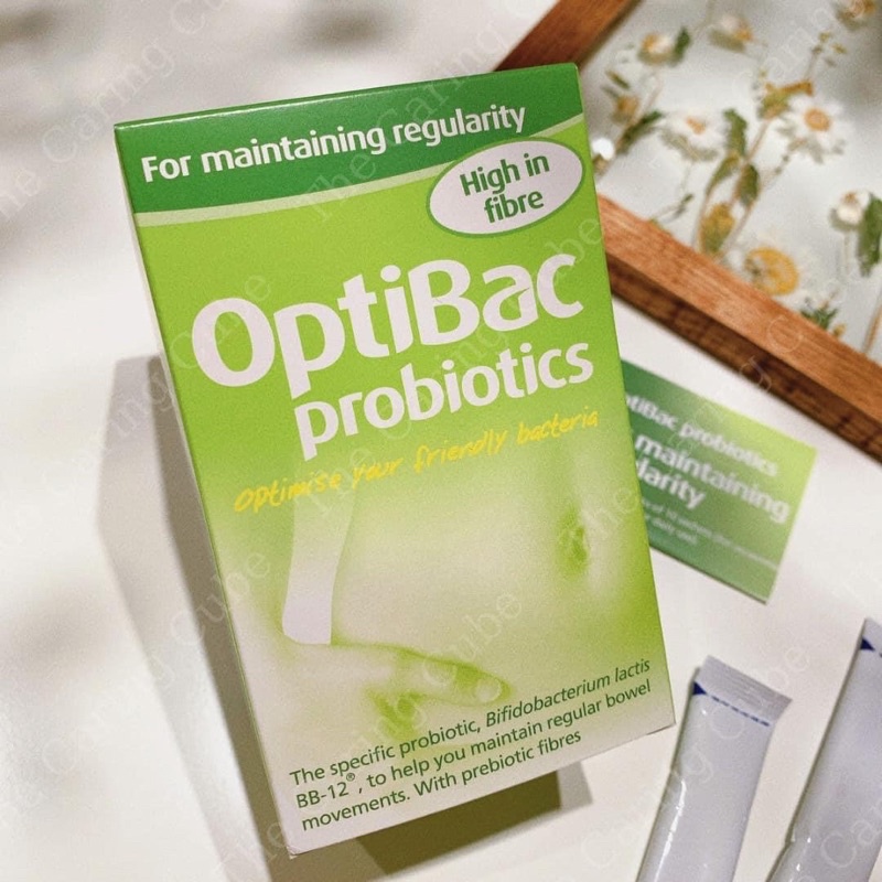 Men vi sinh Optibac Probiotics ngừa táo bón hộp màu xanh lá 30 gói