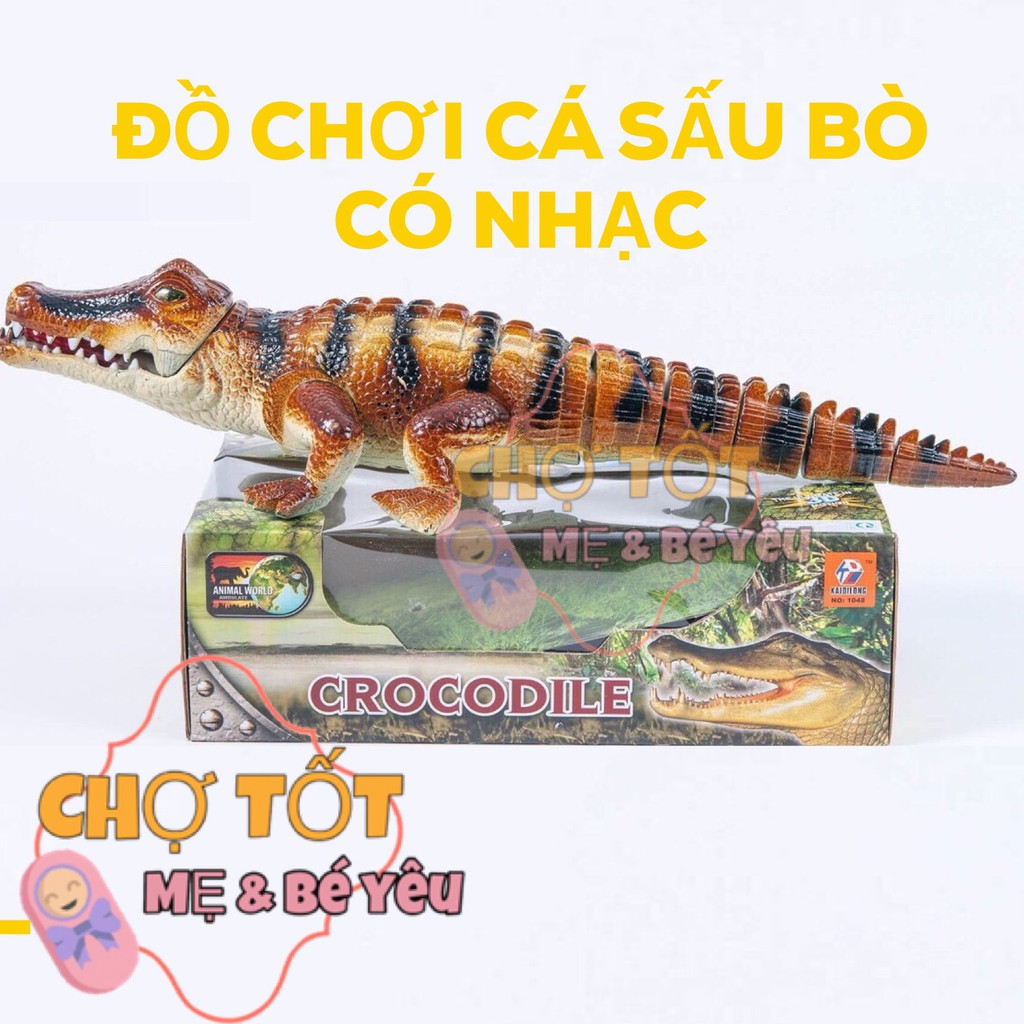 Đồ Chơi Cá Sấu Chạy Pin Có Nhạc Biết Đi Loại To Ấm Thanh Sống Độnh