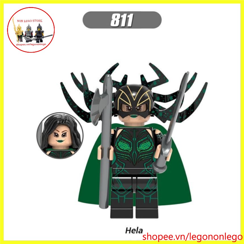 Minifigure nhân vật lego Marvel nữ thần Hela X811
