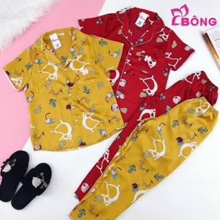 🍒 Pizama lụa satin mẫu Gấu Cherry🍒