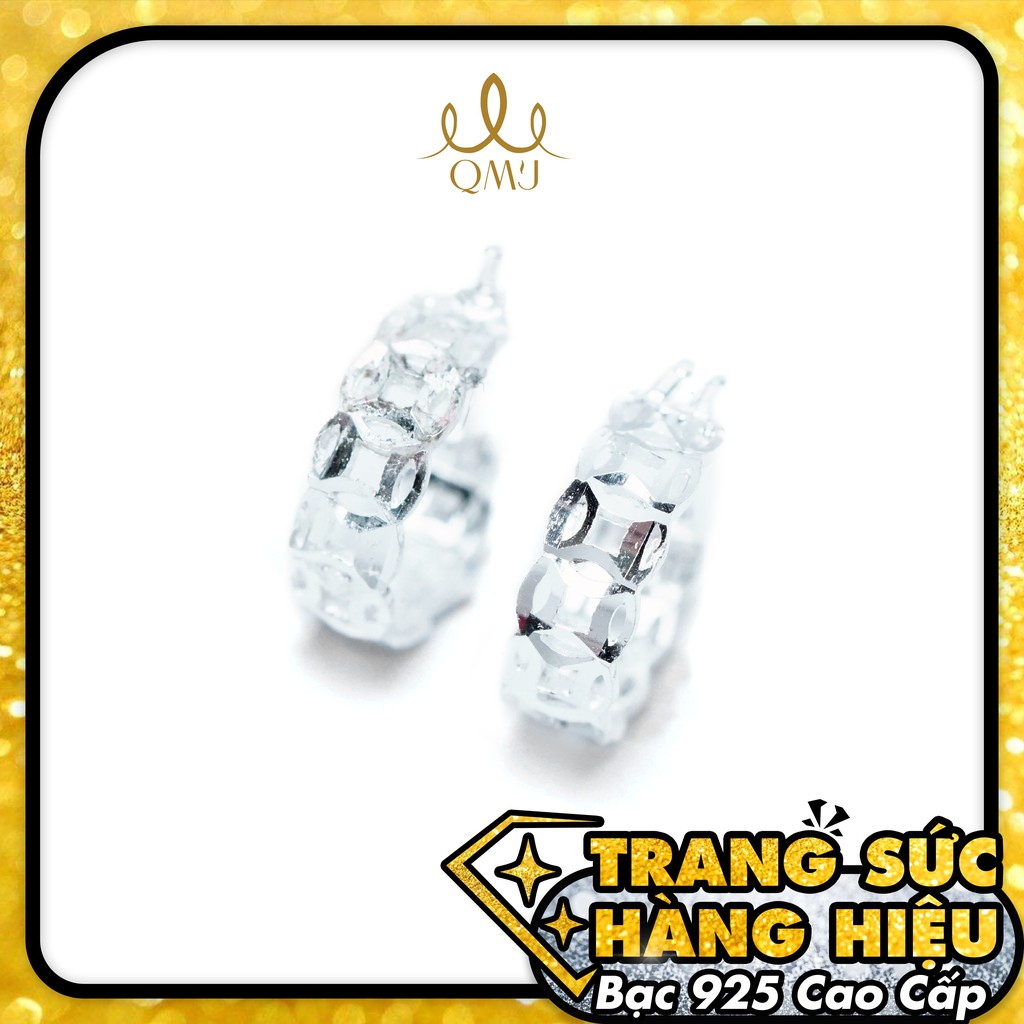 QMJ Bông Tai Kim Tiền mo phay siêu sáng!! bạc Chuẩn 100% - Q285