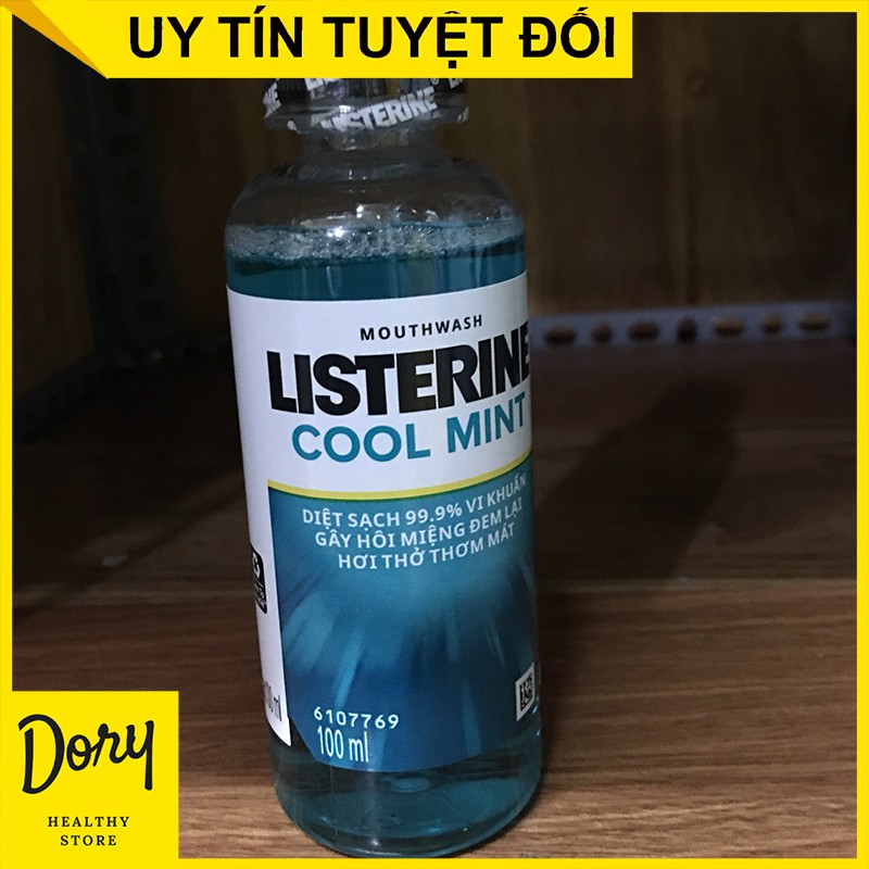 Nước Súc Miệng LISTERINE COOLMINT - Nước Súc Miệng Diệt Khuẩn Giữ Hơi Thở Thơm Mát - Chai 100ml