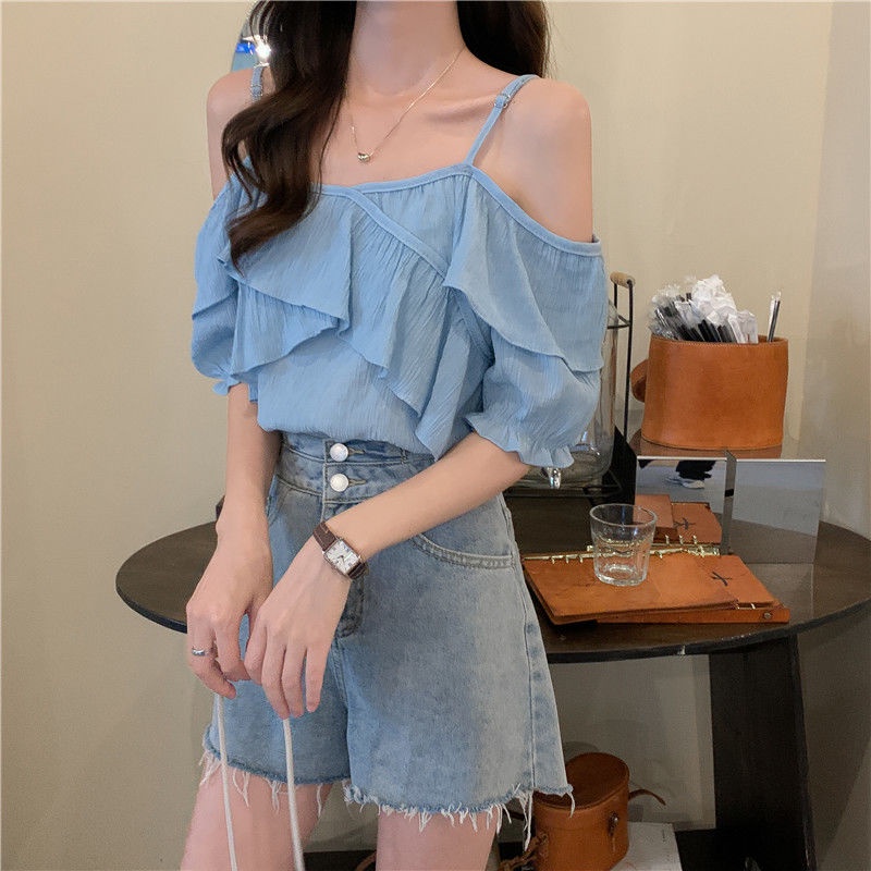 Áo Sơ Mi Ngắn Trễ Vai Mùa Hè Hàng Mới