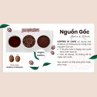 Cà Phê Nguyên Chất Rang Xay 81 cafe (coffee bột Robusta,Abarica)
