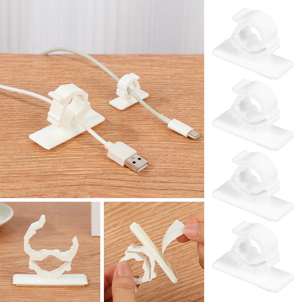 WTTLE Bộ 4 Kẹp Cố Định Dây Cáp Tự Dính Tiện Dụng