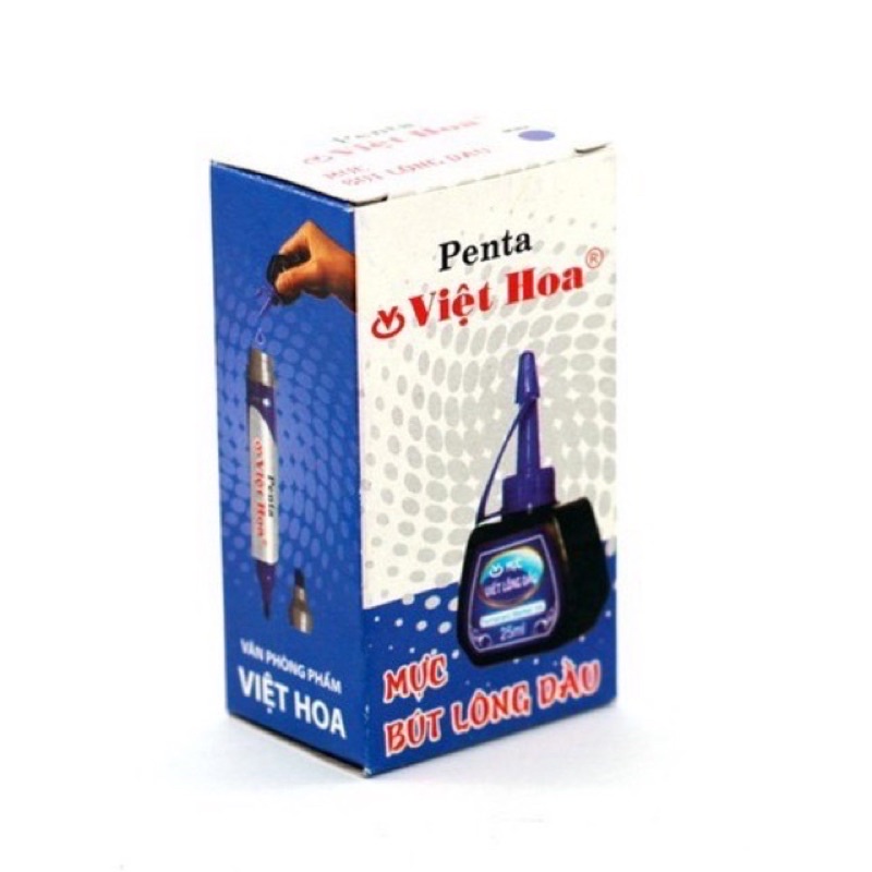 Mực bút lông dầu, Mực bút dạ màu Penta Việt Hoa 2 màu đỏ và xanh