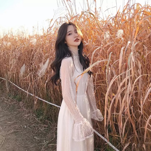 [Hàng oder] Váy ren tiểu thư dáng dài