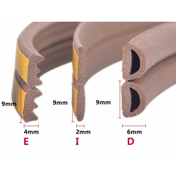 A-LIFE Cuộn Dây Cao Su Dán Mép Cửa Sổ / Khe Hở Cách Âm Chống Thời Tiết Dài 10M