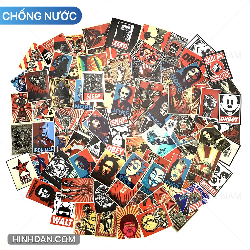 OBEY sticker Siêu Chống Nước dán Nón Bảo Hiểm, Xe, Laptop, Đàn Guitar, Tường, Tủ