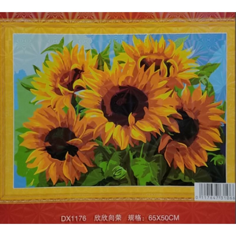 Tranh thêu chữ thập Hoa hướng dương DX1176 (65x50cm)