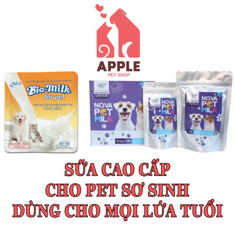 [HÀ NỘI] [BIO-MILK FOR PET và NOVA-PET MILK] Sữa Biomilk cao cấp chuyên dùng cho chó, mèo 100gr