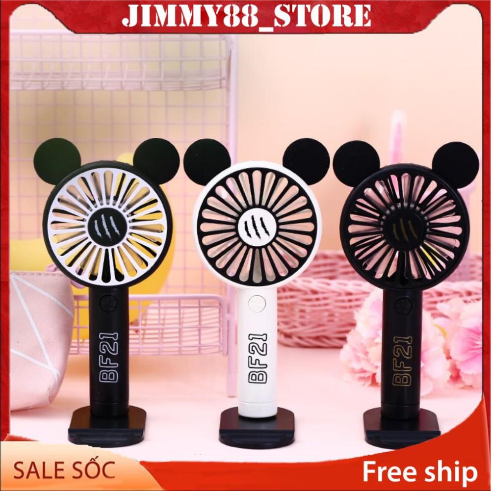 Quạt Mini Cầm Tay Pin Sạc 7 cánh Có Đế Để Bàn - Quạt mini cầm tay tích điện mẫu 3 JIMMY88