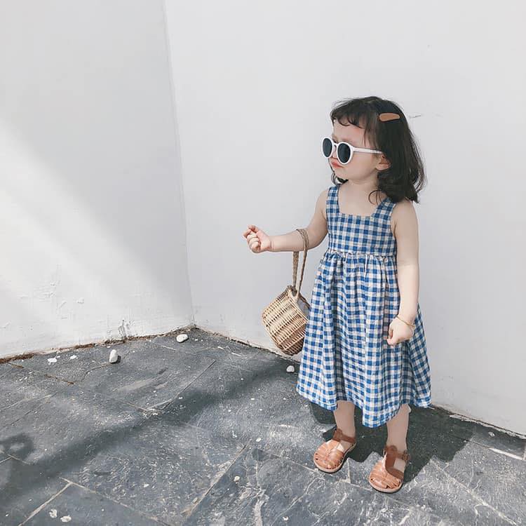 2203VB - Váy thô kẻ caro cho bé