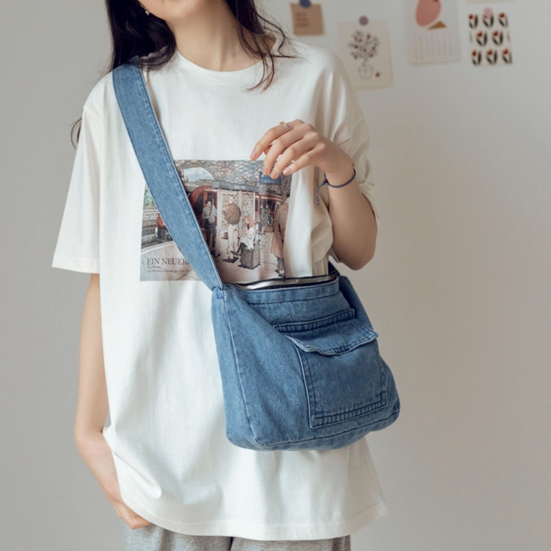 Túi Xách Denim Đeo Chéo Thời Trang Dành Cho Nữ