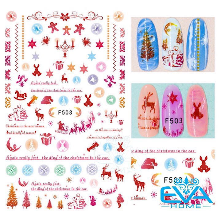 Miếng Dán Móng Tay 3D Nail Sticker Tráng Trí Noel Giáng Sinh F503