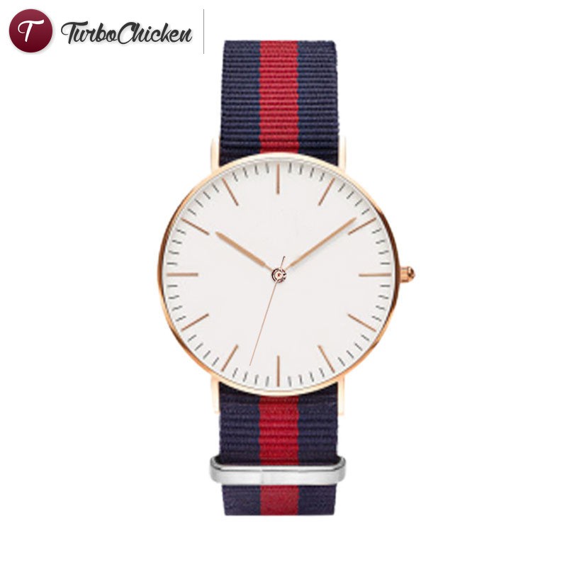 #Đồng hồ đeo tay# Simple Men Women Watches Nylon Strap Clock Dial Analog Quartz Watch Lovers Couple Casual Wristwatch Gifts
