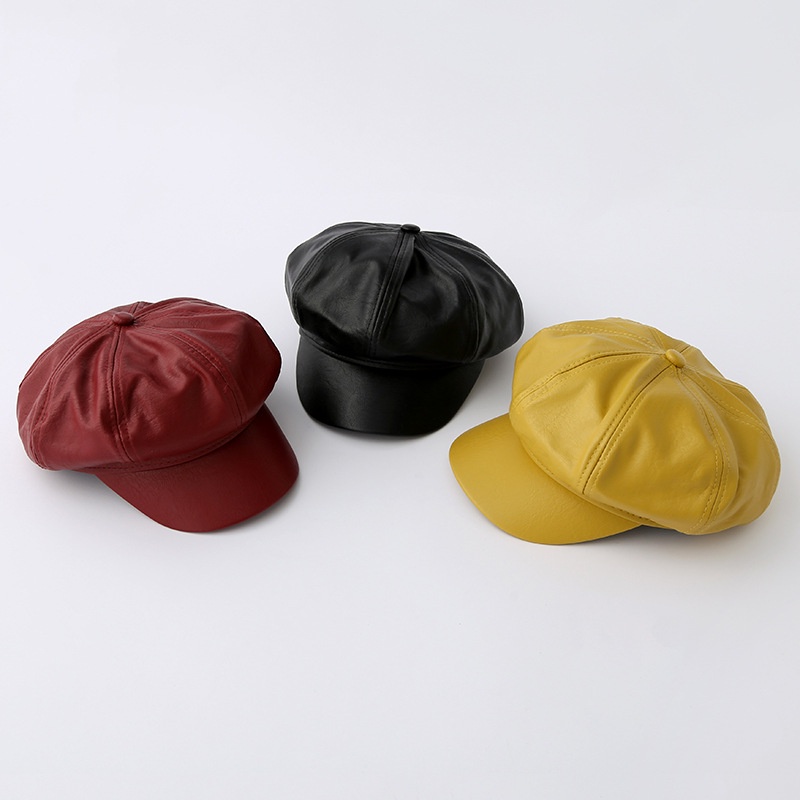 Mũ nồi beret trẻ em, Mũ beret chất Da mềm nhiều màu dễ thương phong cách Vintage cho bé từ 2-5 tuổi ML04