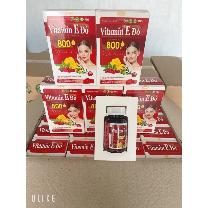 Viên uống đẹp da Vitamin E đỏ vitamin e 800  giảm lão hóa, sáng mịn da