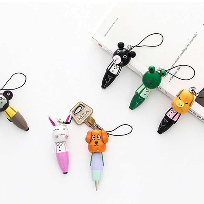 Bút bi mực gel bằng nhựa họa tiết động vật hoạt hình sáng tạo tiện lợi