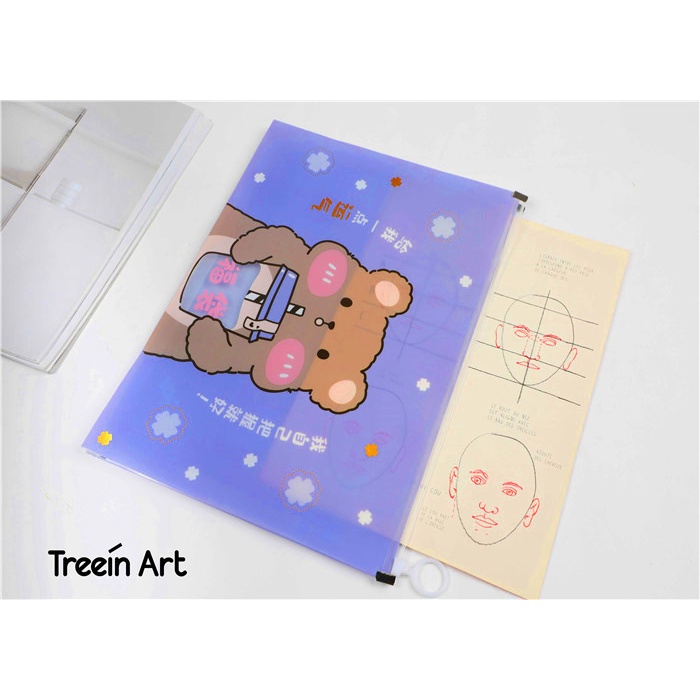 Túi Đựng Bút Trong Suốt Hình Cute Dễ Thương - Hộp Đựng Bút Khóa Zip Siêu Đẹp