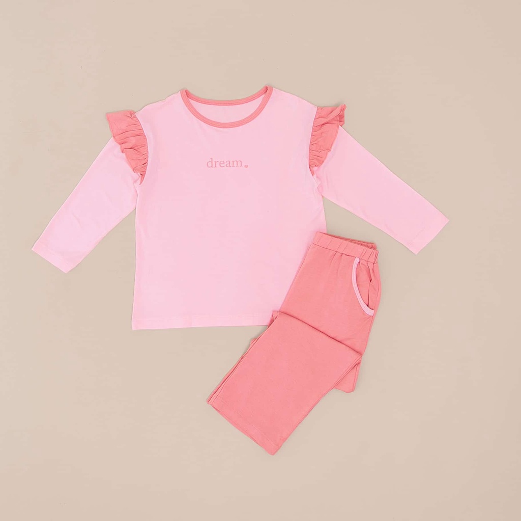 [Nous Kids] Bộ quần áo Nous cao cấp cho bé gái màu hồng - Chất liệu Nu Doux Mềm Nhẹ (Size Từ 2-6 tuổi)