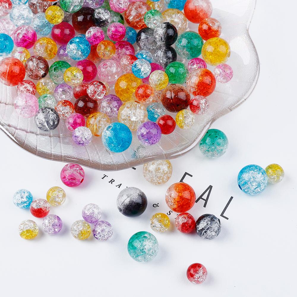 Bộ 30-100 hạt xỏ lỗ kích thước 8 10 12mm nhiều màu sắc dùng để làm đồ trang sức thủ công