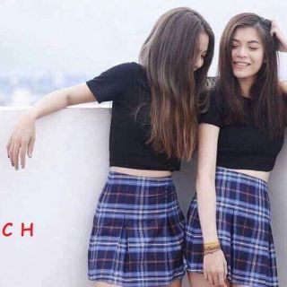 Áo crop top thun gân ngắn tay trơn basic _KA