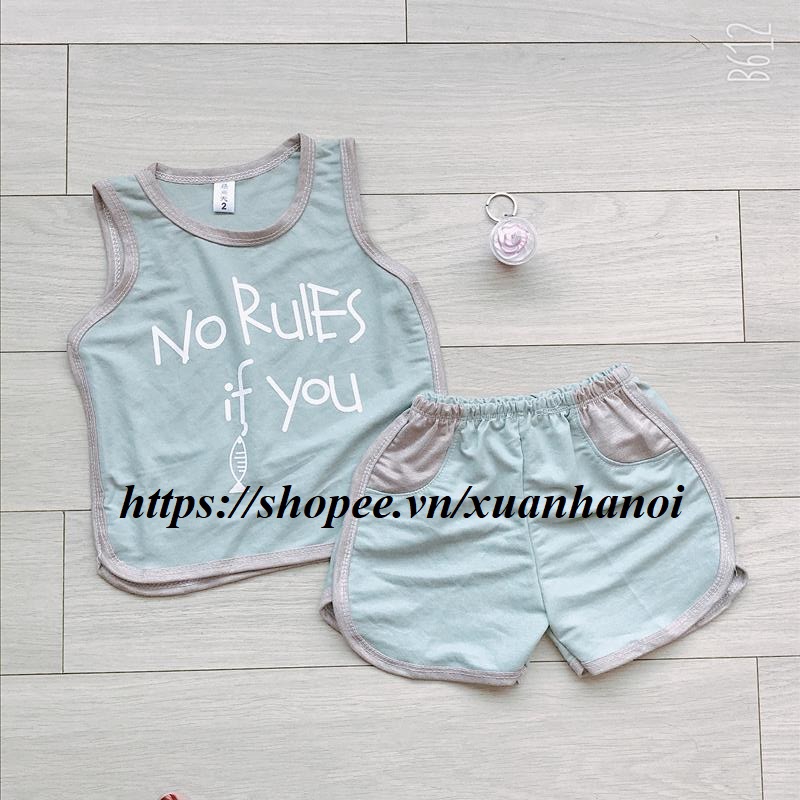 Bộ bé trai size Đại cotton đũi No Rules If You từ 20-32Kg XHN265