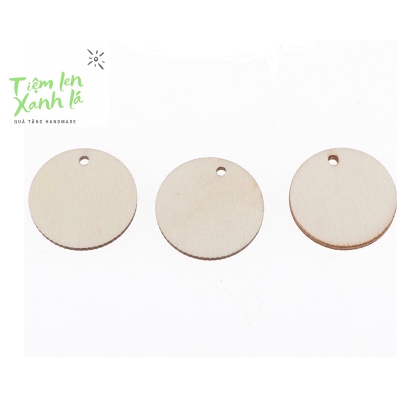 Tấm gỗ/ miếng gỗ tròn làm đồ thủ công DIY (đục lỗ sẵn)