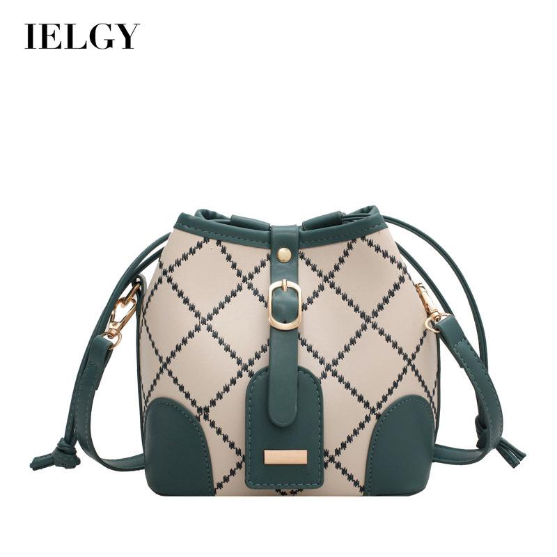 Túi đeo chéo vai IELGY họa tiết hình thoi phong cách phương tây dành cho nữ